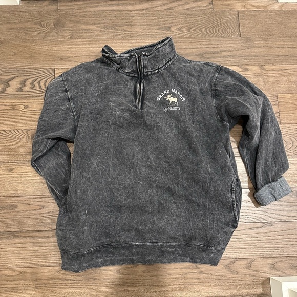 Vintage look Unisex 1/4 zip sweater - Picture 2 of 4